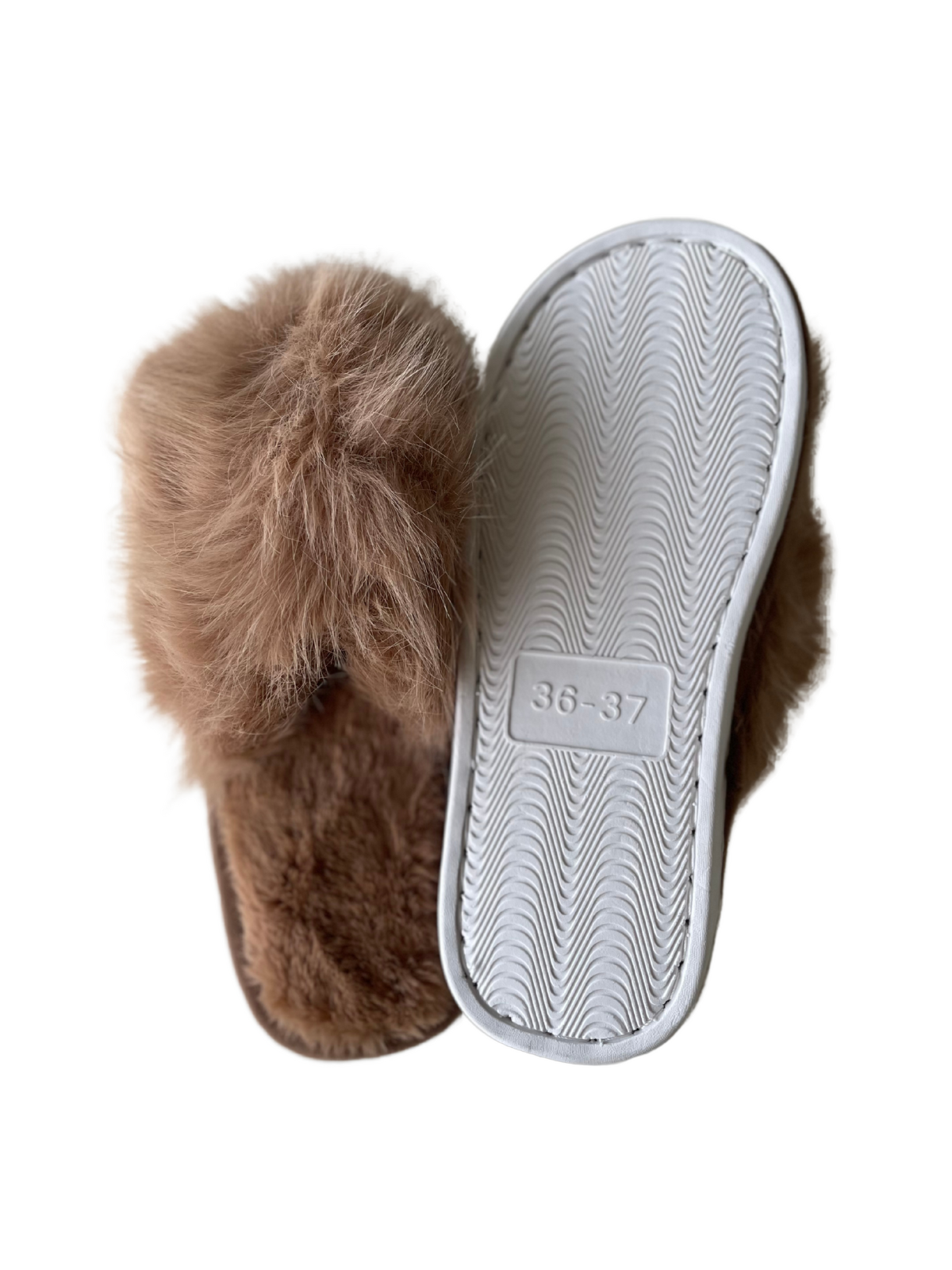 Pantufa Feminina Chinelo de Pelinho Conforto Maternidade Luxo Mocha Mousse