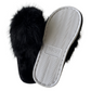 Pantufa Feminina Aberta Chinelo de Pelúcia Conforto Premium Preta