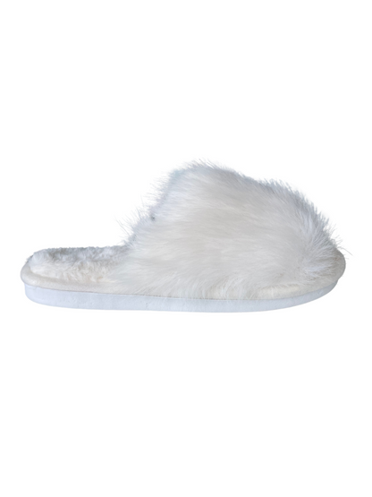 Pantufa Feminina Chinelo Adulto Noiva Slide Pelúcia Branca